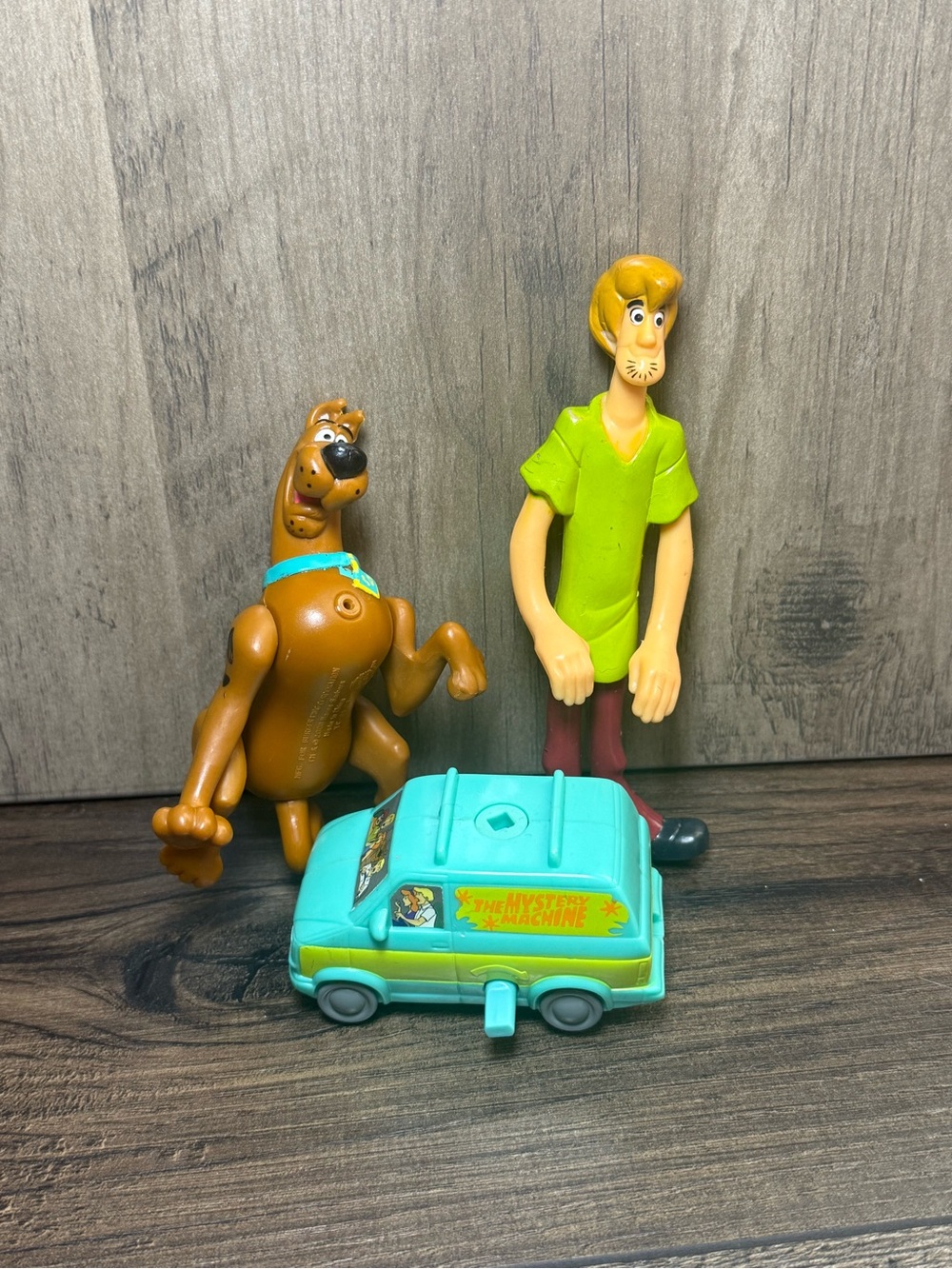 Vintage 2000's Burger King 3 Pc Scooby Doo Shaggy Mystery Machine Toys Figures